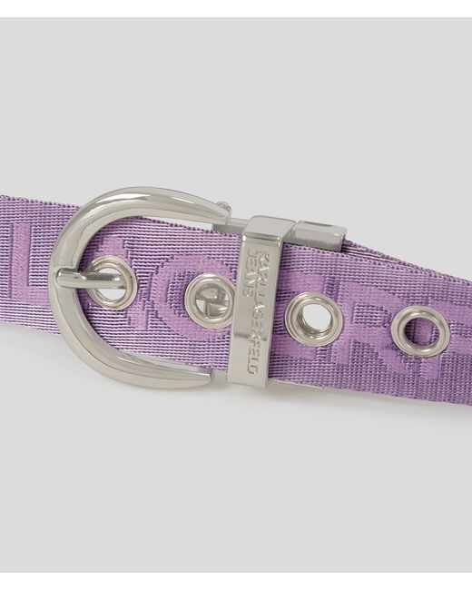 Karl Lagerfeld Purple Reversible Webbing Belt