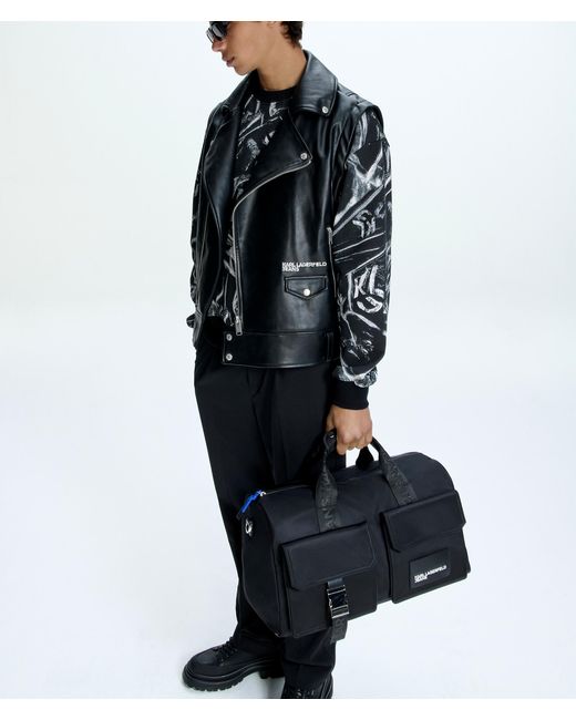 Karl Lagerfeld Black Weekender Bag for men