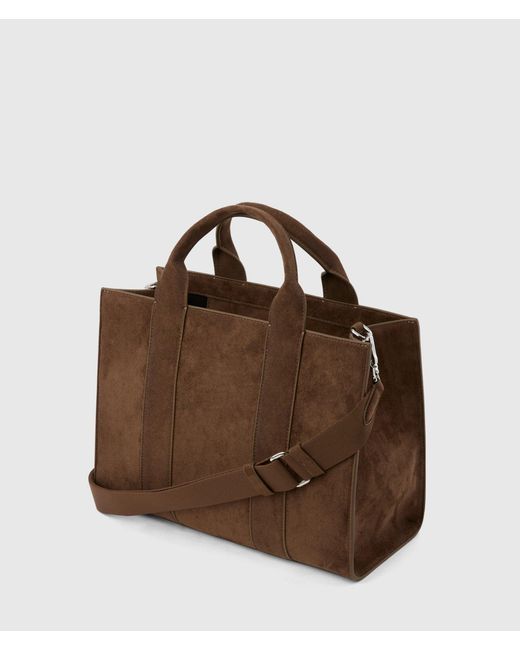 Karl Lagerfeld Brown Rue St-Guillaume Medium Faux-Suede Tote Bag