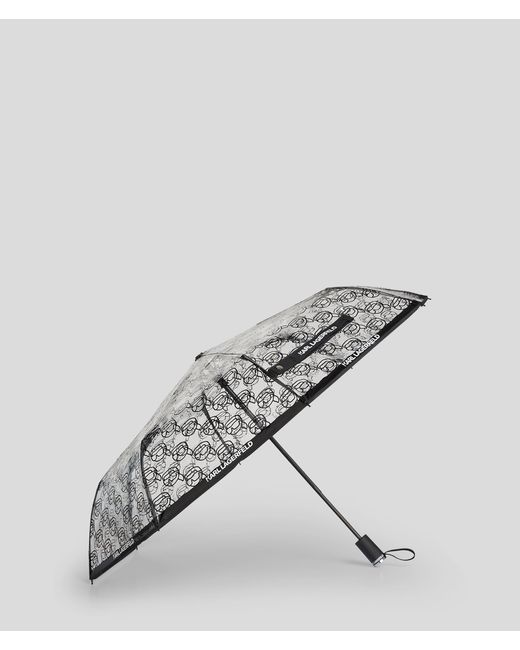 Karl Lagerfeld Metallic K/ikonik Transparent Umbrella