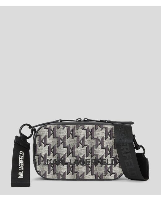 Karl Lagerfeld Gray K/monogram Camera Bag for men