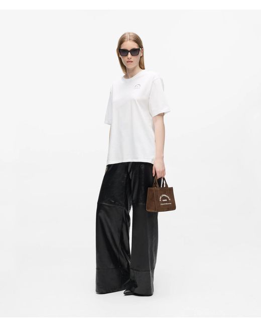 Karl Lagerfeld Brown Rue St-Guillaume Mini Faux-Suede Tote Bag