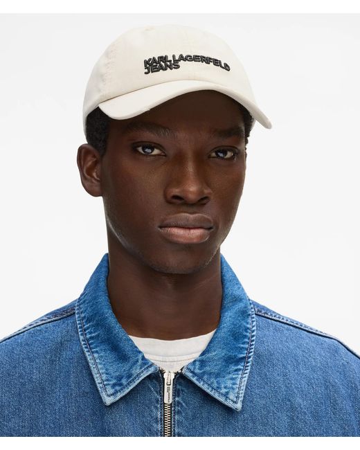 KL Jeans Natural Distressed Logo Cap for men