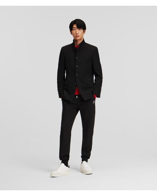 Karl Lagerfeld Black Stand-up Collar Jacket for men