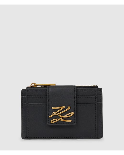 Karl Lagerfeld Black K/Autograph Zip Cardholder