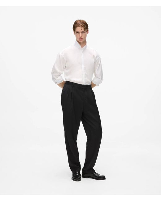 Karl Lagerfeld Black Kl Studio Double-Pleat Suit Pants for men