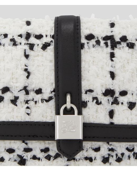Karl Lagerfeld Metallic K/autograph Padlock Bouclé Shoulder Bag