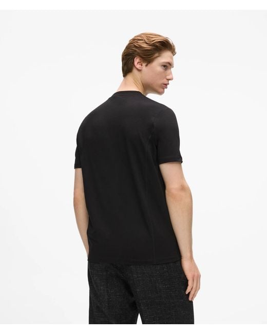 Karl Lagerfeld Black Metallic Logo T-Shirt for men
