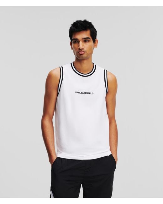Karl Lagerfeld White Sleeveless Crew Neck T-shirt for men