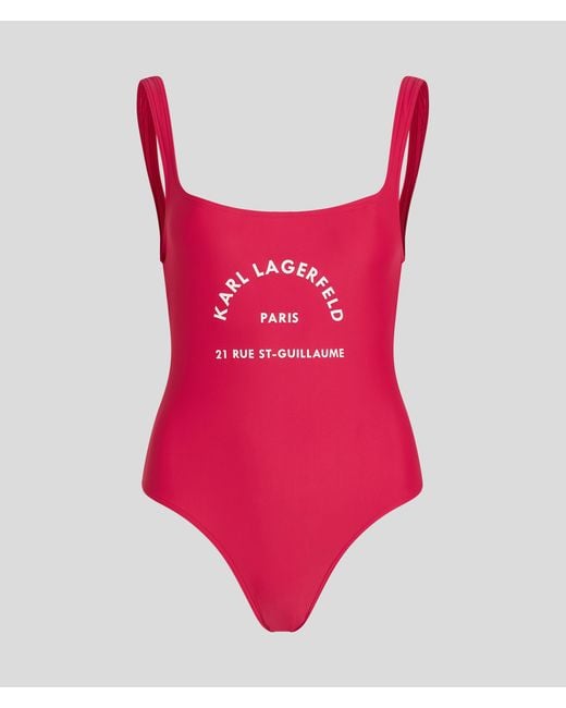 Karl Lagerfeld Red Rue St-guillaume Swimsuit