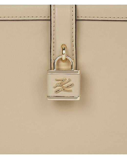 Karl Lagerfeld Natural K/Autograph Padlock Trunk Bag