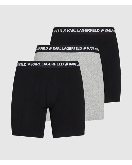 Karl Lagerfeld Black Logo Long Trunks – 3-Pack for men