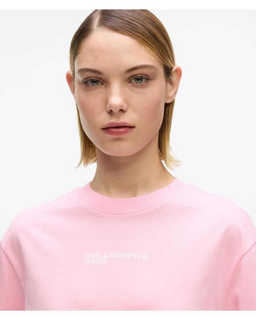 KL Jeans Pink Regular-Fit Frame Logo T-Shirt