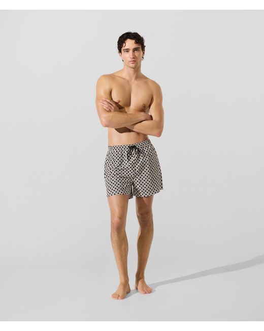 Karl Lagerfeld Green Checkerboard Boardshorts, Multicoloured for men