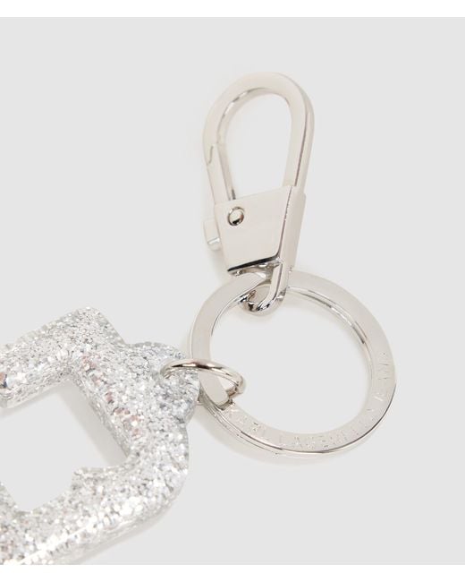 KL Jeans White Glitter Keychain