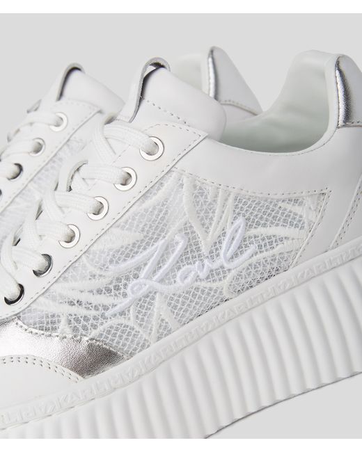 Karl Lagerfeld White Karl Signature Kreeper Orchideen-Sneakers, Frau, Größe