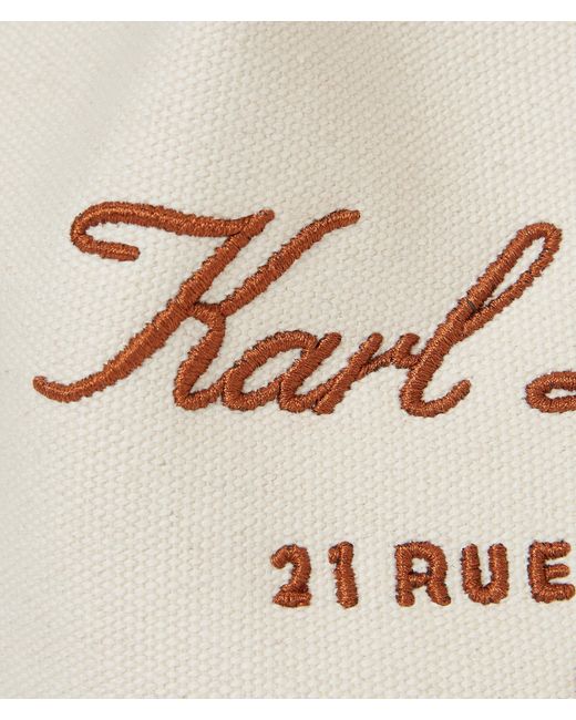 Karl Lagerfeld Natural Hotel Karl Small Canvas Tote Bag