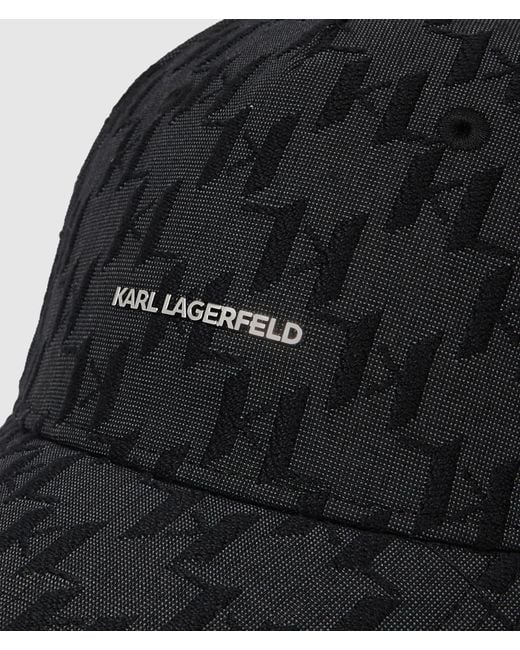 Karl Lagerfeld Black K/Monogram Jacquard Cap for men