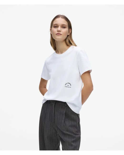 Karl Lagerfeld White Rue St-Guillaume Regular‑Fit T-Shirt