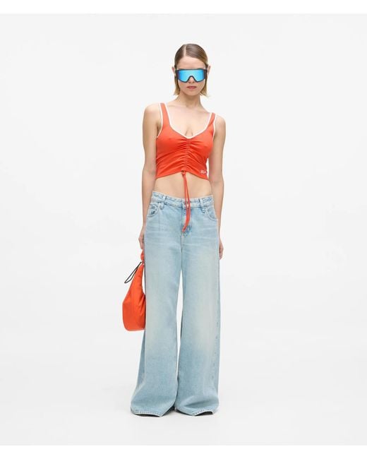 KL Jeans Red V-Neck Ruched Tank Top