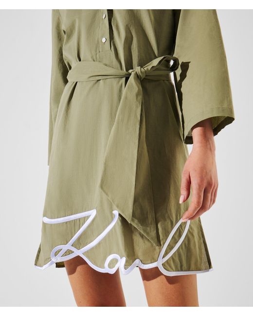 Karl Lagerfeld Green K/Signature Strand-Hemdkleid, Damen, Größe
