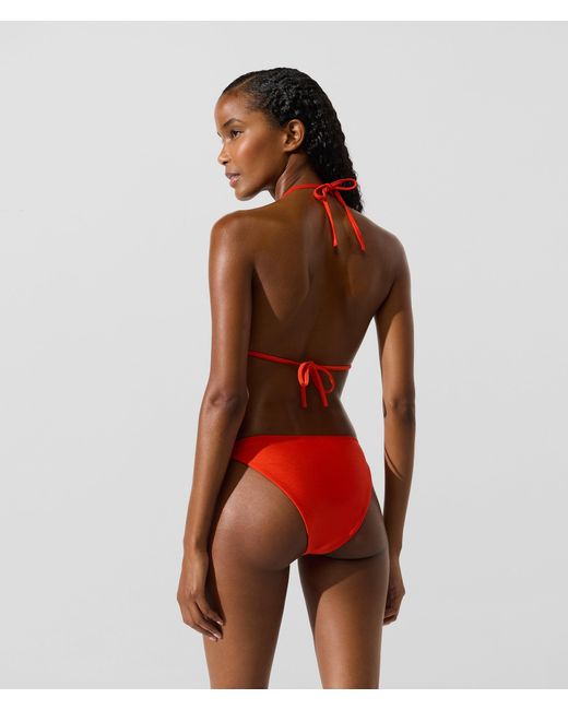 Karl Lagerfeld Red Triangle Bikini Top