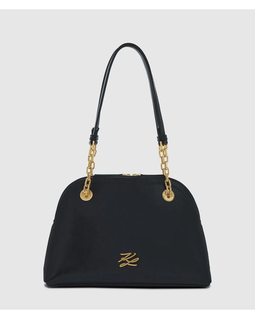 Karl Lagerfeld Black K/Autograph Medium Bowling Bag
