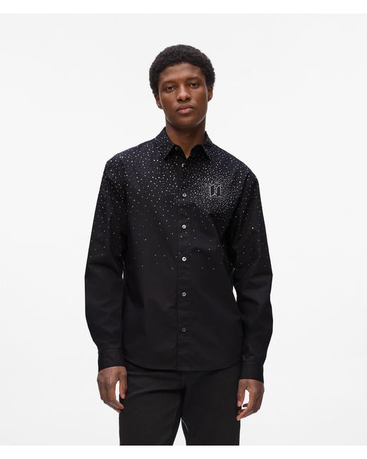 Karl Lagerfeld Black Rhinestone Degradé Shirt for men