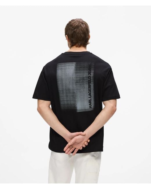 KL Jeans Black Relaxed Gradient Logo T-Shirt for men