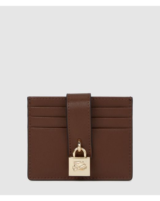 Karl Lagerfeld Brown K/Autograph Padlock Cardholder