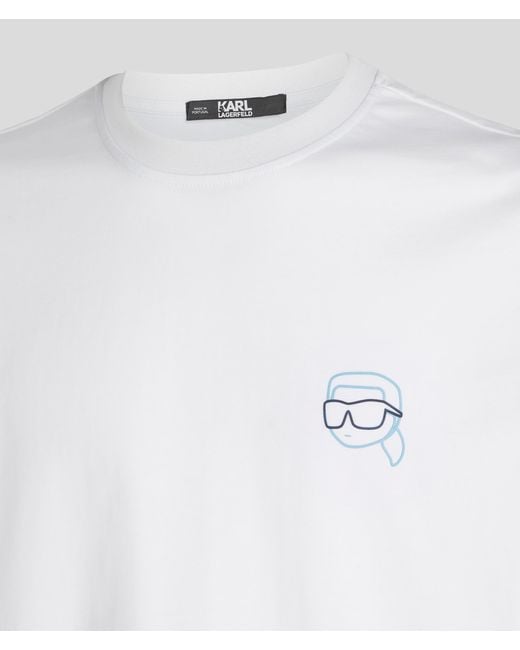 Karl Lagerfeld White K/ikonik Outline Patch T-shirt for men