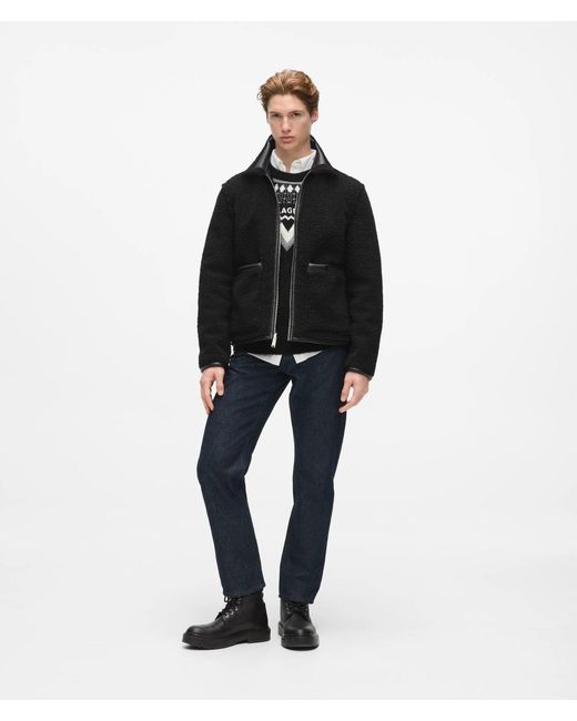 Karl Lagerfeld Black Faux-Shearling Reversible Jacket for men