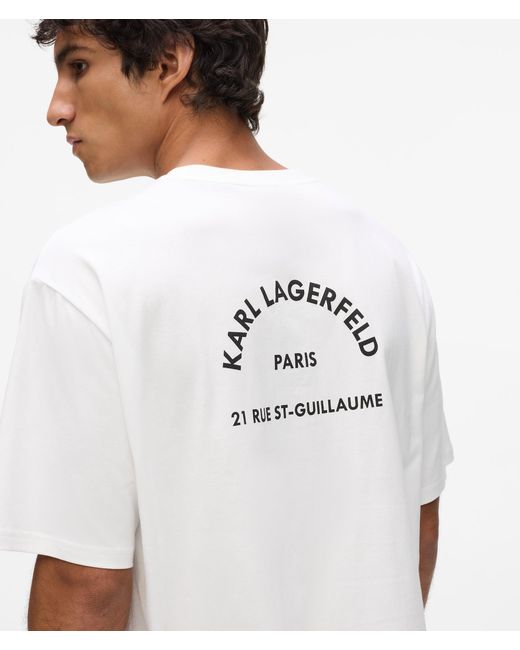 Karl Lagerfeld White Rue St-Guillaume Relaxed T-Shirt for men
