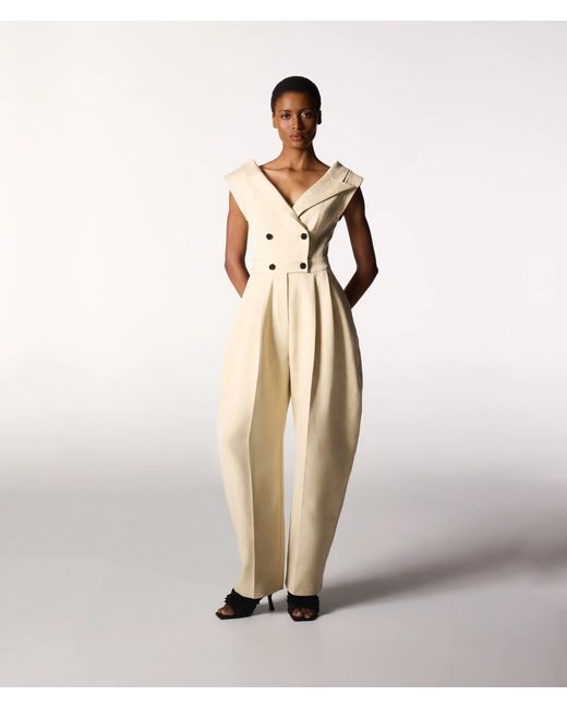 Karl Lagerfeld Natural Kl Studio Tailored Jumpsuit