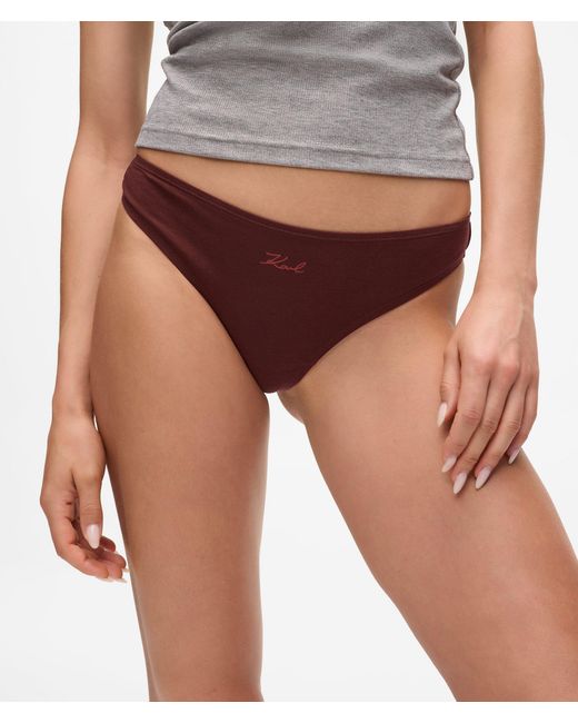 Karl Lagerfeld Purple Signature Thong Gift Set – 3 Pack