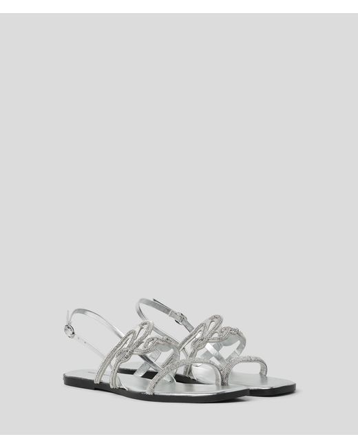 Karl Lagerfeld White Karl Signature Olympia Sandalen, Frau, Größe