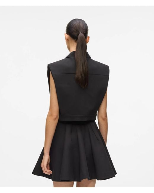 Karl Lagerfeld Black Cropped Gilet