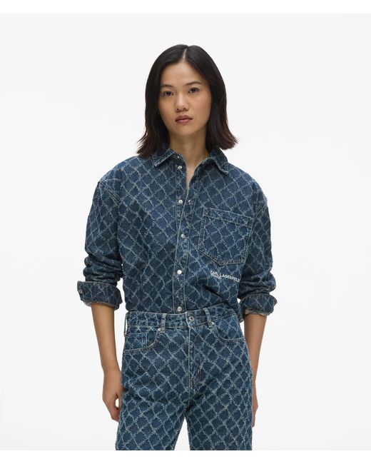 KL Jeans Blue Argyle Denim Shirt