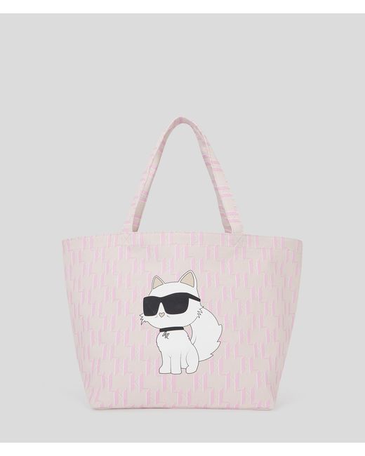 Karl Lagerfeld Pink K/ikonik Monogram Choupette Shopper