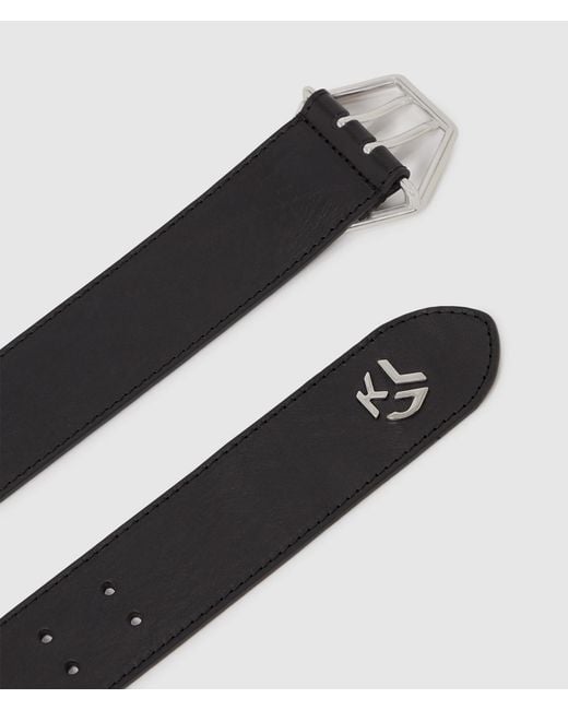 KL Jeans Black Hexagonal Buckle Belt