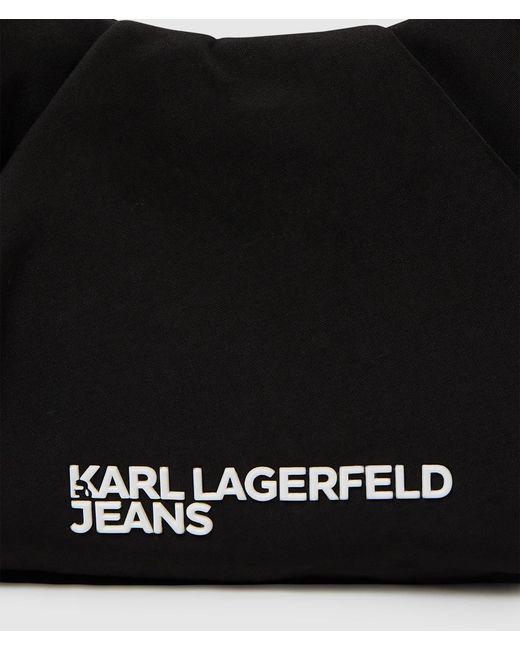 KL Jeans Black Gathered Small Hobo Bag