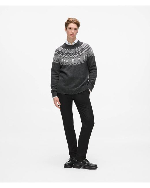 Karl Lagerfeld Gray Norwegian-Inspired Sweater for men