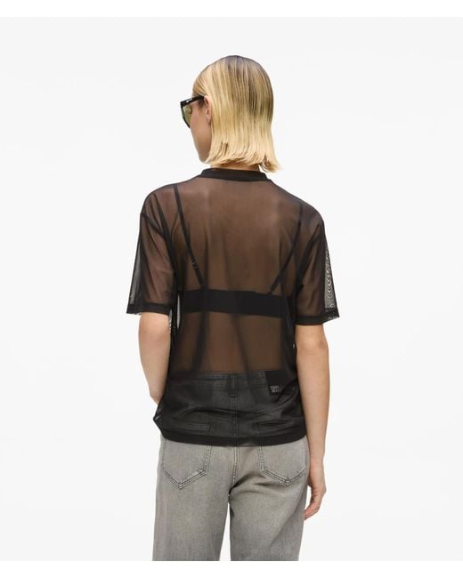 KL Jeans Black Mesh Tie Detail T-Shirt