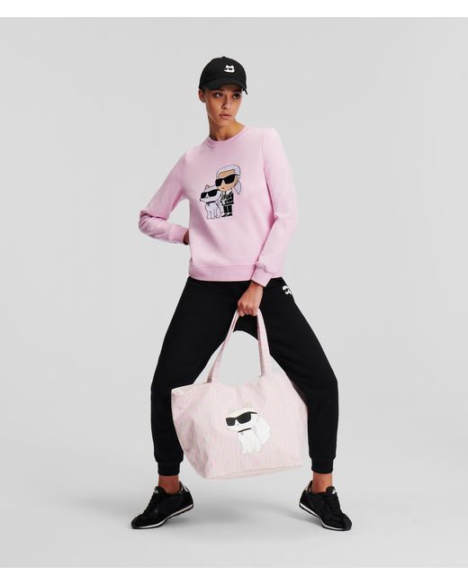 Karl Lagerfeld Pink Karl Ikonik Karl & Choupette Sweatshirt