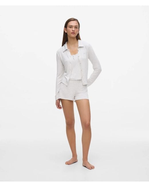 Karl Lagerfeld White Faux-Pearl Loungewear Tank Top