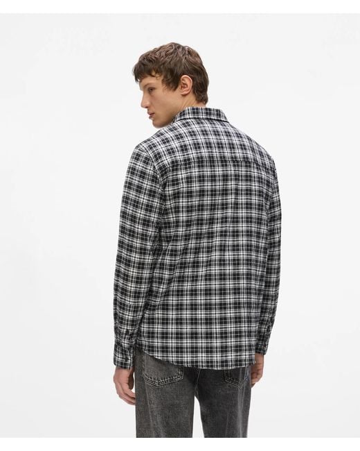 KL Jeans Gray Chest Pocket Checked Shirt, Multicoloured for men