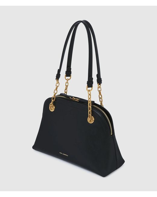 Karl Lagerfeld Black K/Autograph Medium Bowling Bag