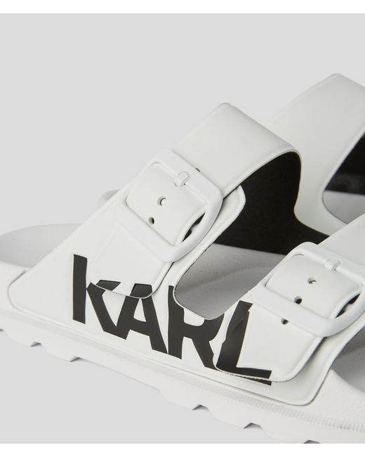 Karl Lagerfeld White Kondo Tred 2-strap Sandals
