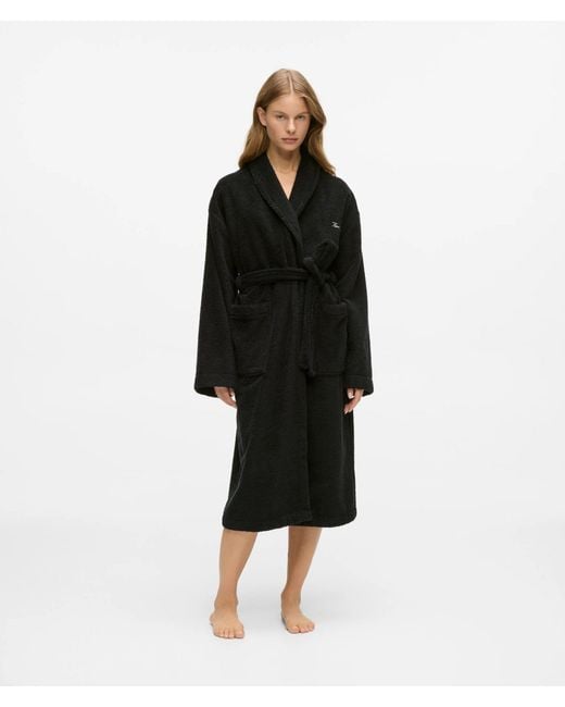 Karl Lagerfeld Black Terry Bathrobe