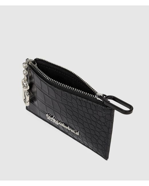 KL Jeans Black Metal Logo Croco Cardholder